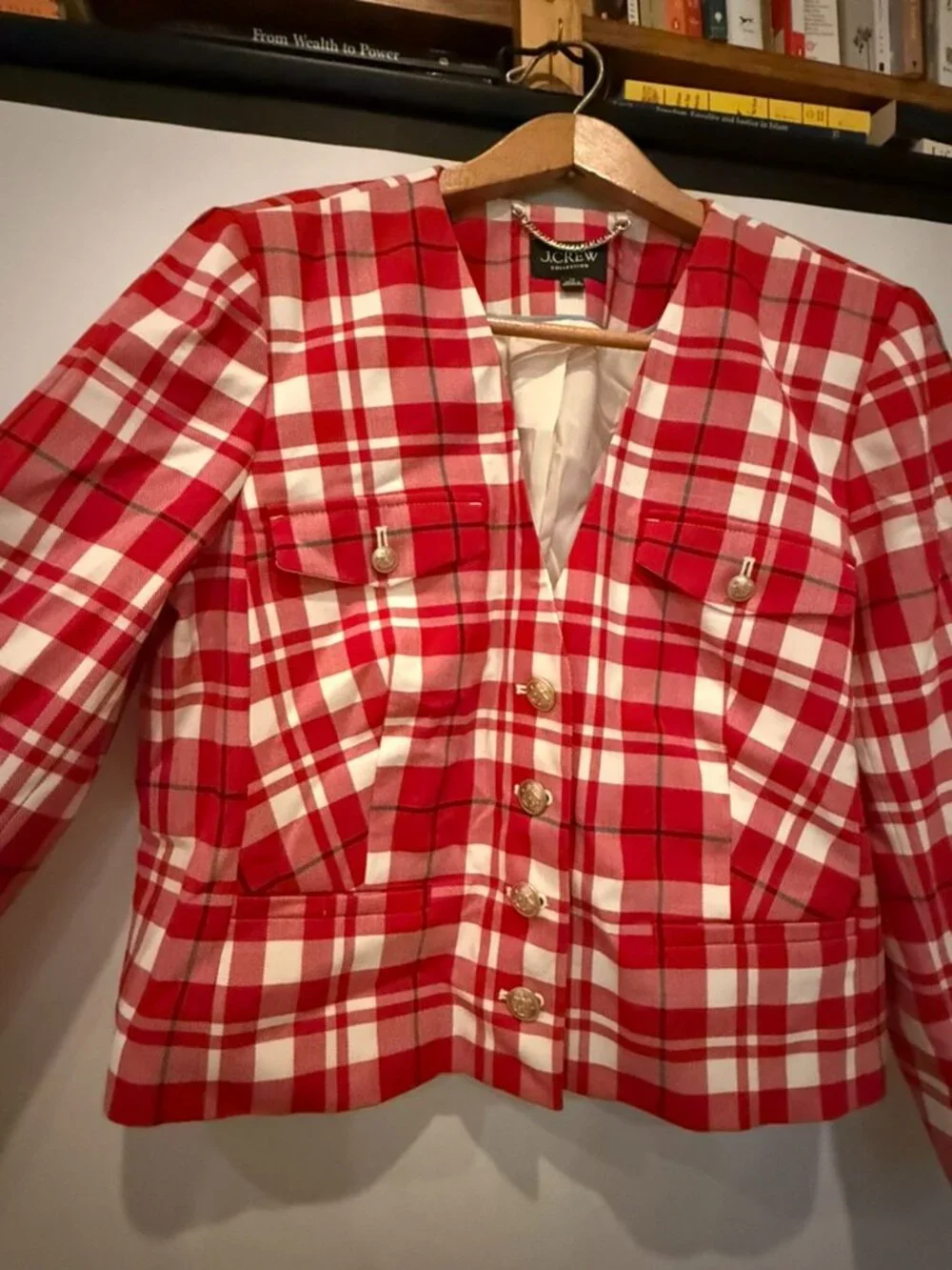 J.Crew Collection City Wool Lady Jacket, Vibrant Flame Size 14